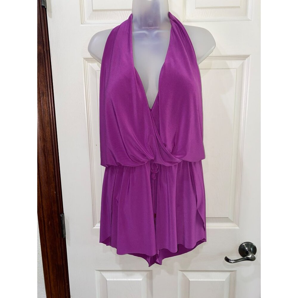 Magicsuit Purple Halter One-Piece Romper Swimwear - Picture 6 of 9
